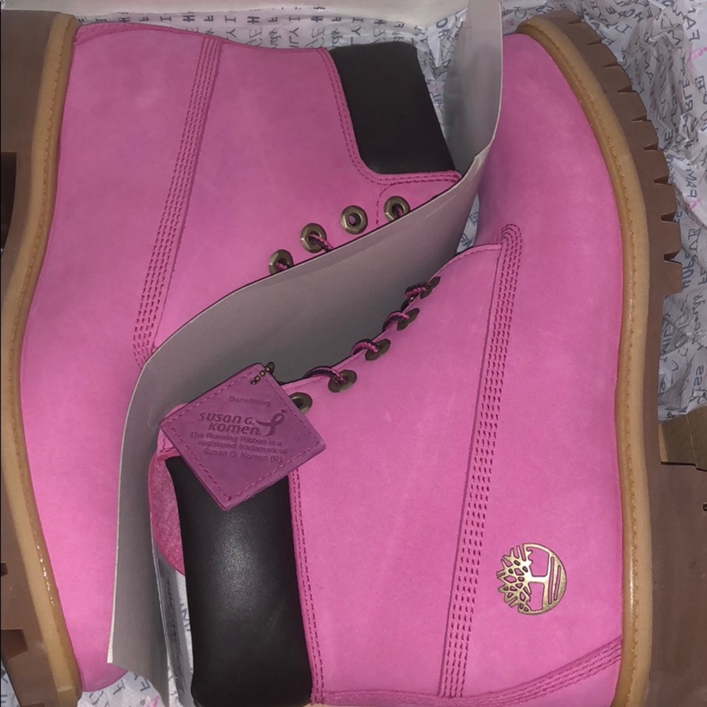 🆕Timberland Unisex Nubuck Work Pink Boots - Picture 7 of 8